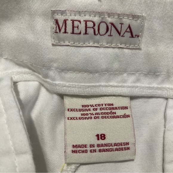 MERONA Sz 18 Embroidered Lemons Chino Style 3” Inseam Front Pockets Shorts NEW - Picture 7 of 8